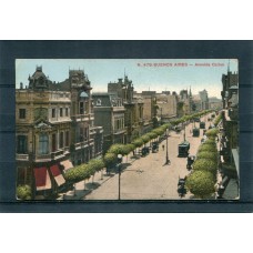 CIUDAD DE BUENOS AIRES ANTIGUA TARJETA POSTAL AVENIDA CALLAO TRANVIAS